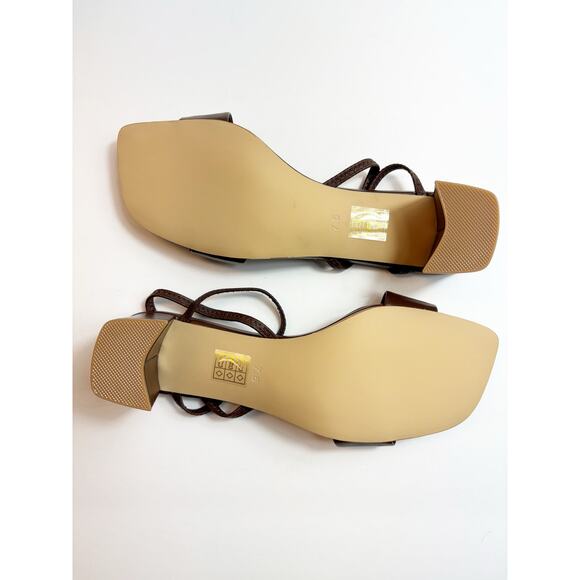 NWOB Jeffery Campbell Adapt Slingback Sandal Size 7.5 Brown Open Toe Chic - Picture 8 of 8